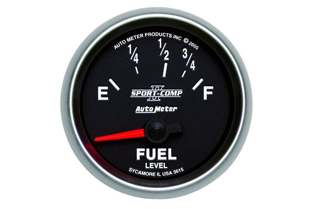 AutoMeter 52mm Sport Comp II Fuel Level Gauge, 73-10 Ω, Air-Core (3615)