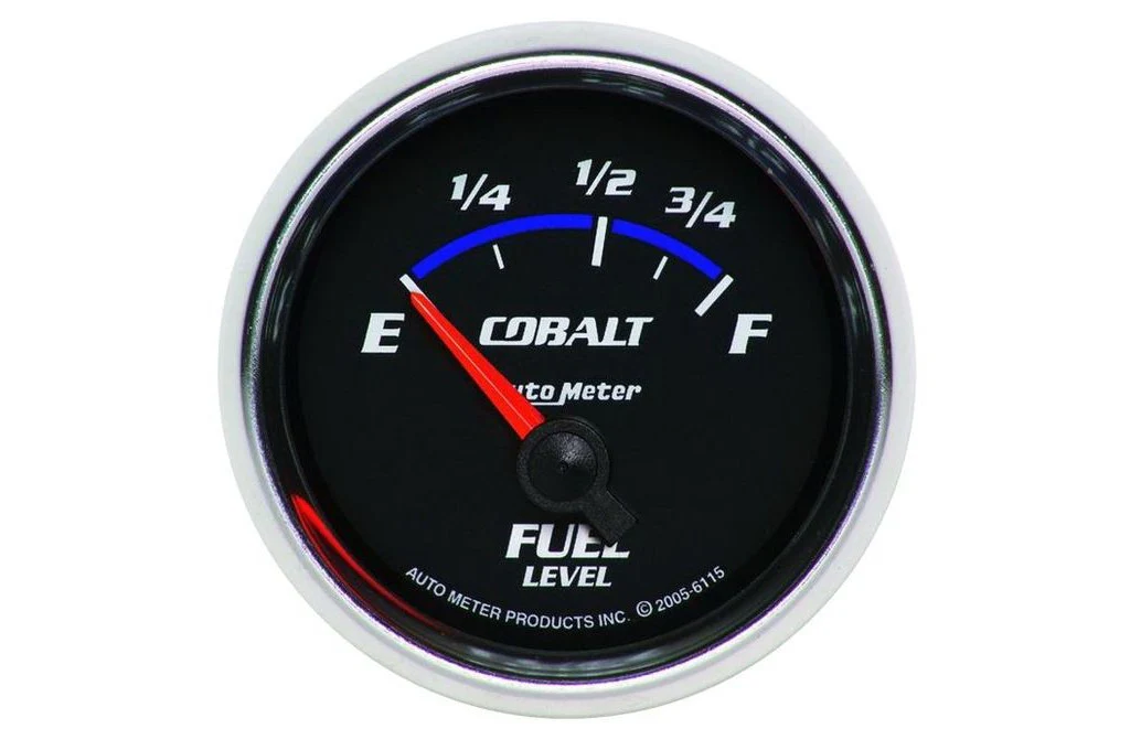 AutoMeter 52mm Cobalt Fuel Level, 73 E 8-12F Ω, Air-Core (6115)