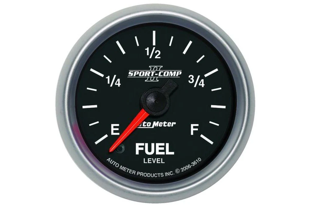 AutoMeter 52mm Sport Comp II Fuel Level Programmable Gauge, 0-280 Ω, Stepper Motor (3610)