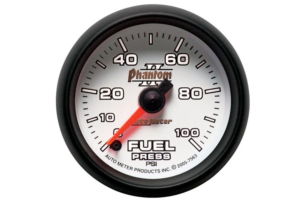 AutoMeter 52mm Phantom II Fuel Pressure Gauge, 0-100 PSI, Stepper Motor (7563) - Image 2