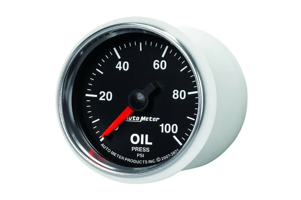AutoMeter 52mm GS Oil Pressure Gauge, 0-100 PSI, Mechanical Gauge (3821) - Image 3