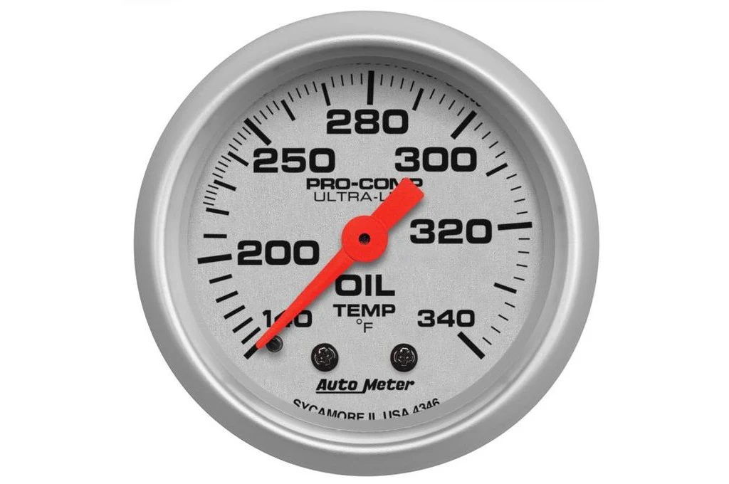 AutoMeter 52mm Ultra-Lite Oil Temperature Gauge, 140-340°F, Mechanical (4346)