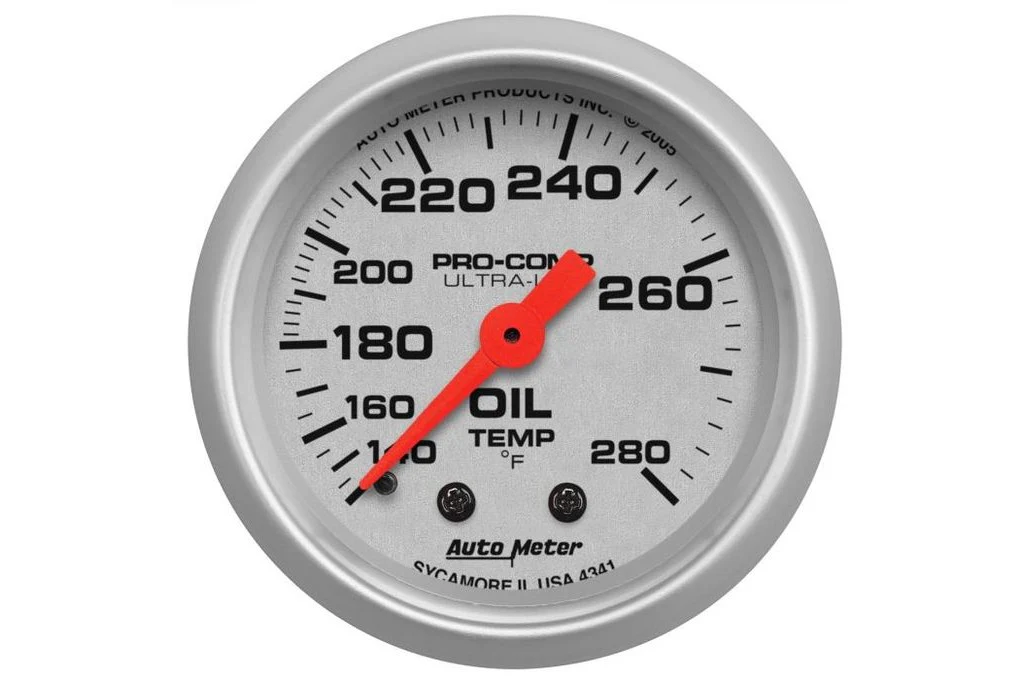 AutoMeter 52mm Ultra-Lite Oil Temperature Gauge, 140-280°F, Mechanical (4341)