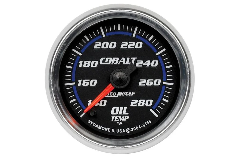 AutoMeter 52mm Cobalt Oil Temperature, 140-280°F, Stepper Motor (6156)