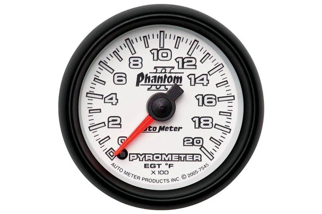 AutoMeter 52mm Phantom II Pyrometer Gauge, 0-2000°F, Stepper Motor (7545)