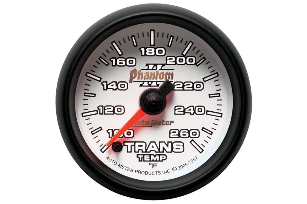 AutoMeter 52mm Phantom II Transmission Temperature Gauge, 100-260°F, Stepper Motor (7557) - Image 2