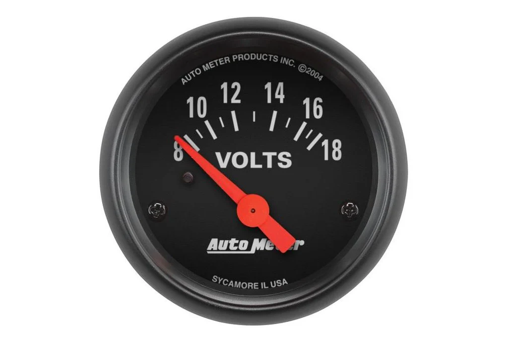 AutoMeter 52mm Z-Series Voltmeter Gauge, 8-18V, Air-Core (2645)