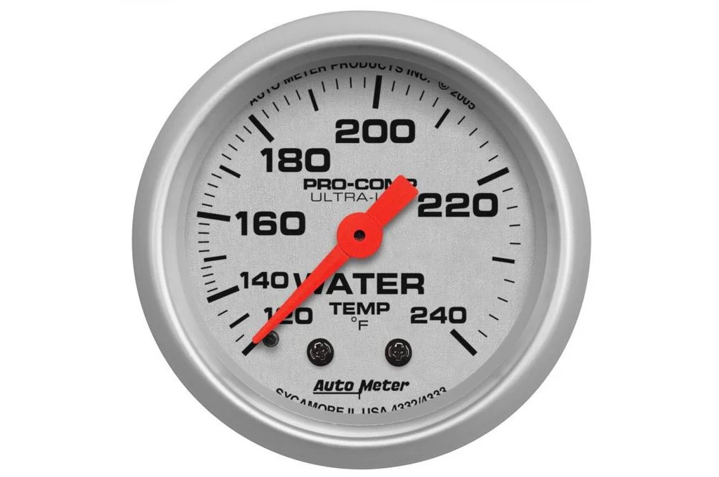 AutoMeter 52mm Ultra-Lite Water Temperature Gauge, 120-240°F, Mechanical (4332)