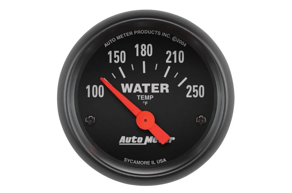 AutoMeter 52mm Z-Series Water Temperature Gauge, 100-250 °F, Air-Core (2635)