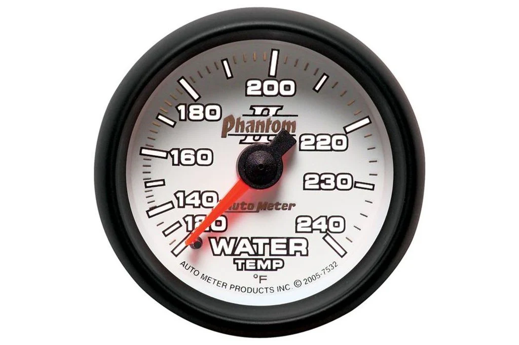 AutoMeter 52mm Phantom II Water Temperature Gauge, 120-240°F, 6 FT., Mechanical (7532) - Image 2