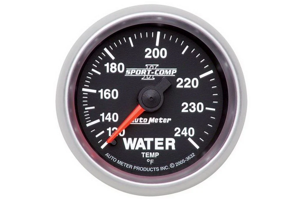 AutoMeter 52mm Sport Comp II Water Temperature Gauge, 120-240°F, 6 FT., Mechanical (3632)