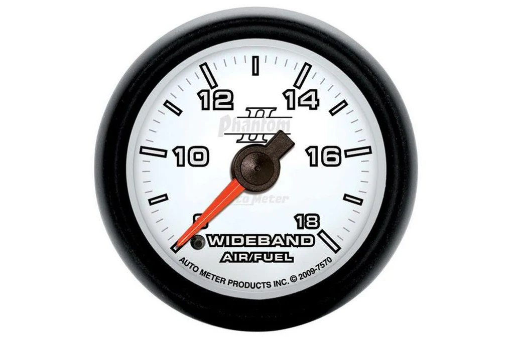 AutoMeter 52mm Phantom II Wideband Air/Fuel Ratio Gauge, Analog, 8:1-18:1 AFR (7570)