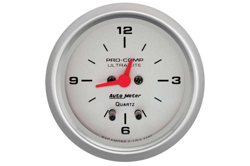 AutoMeter 2-5/8" Ultra Lite Clock Gauge, 12 Hour (4485)