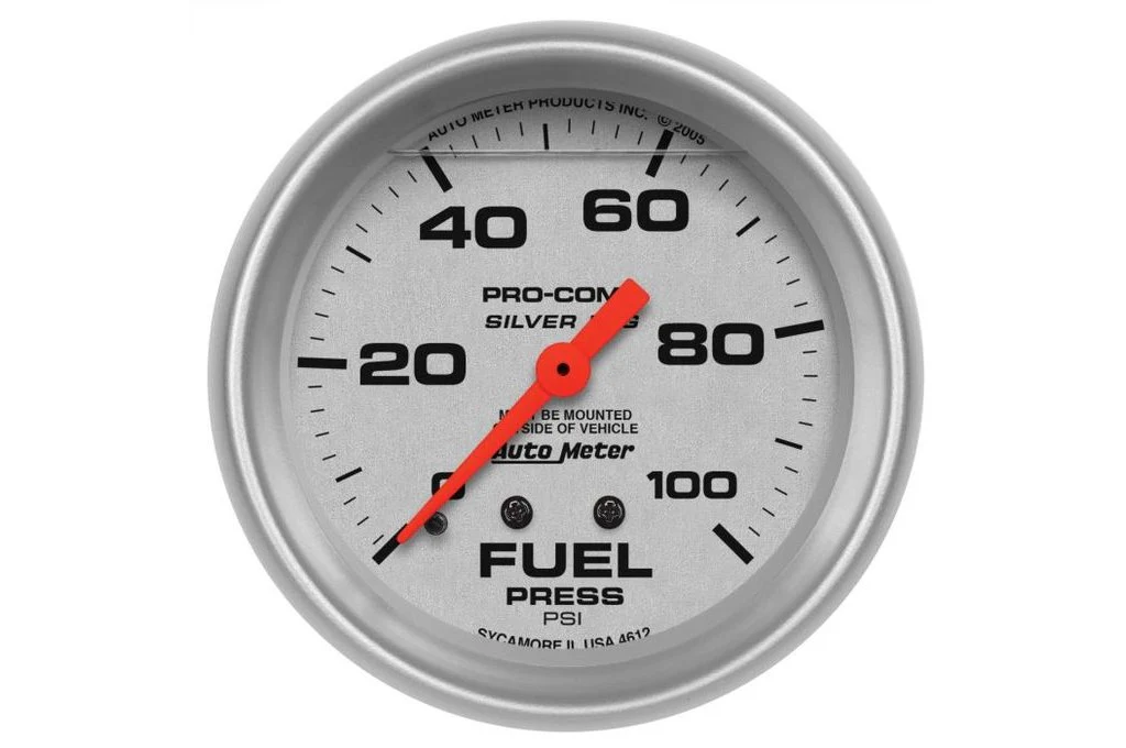 AutoMeter 2-5/8" Ultra Lite Fuel Pressure Gauge, 0-100 PSI, Mechanical Liquid Filled (4612)