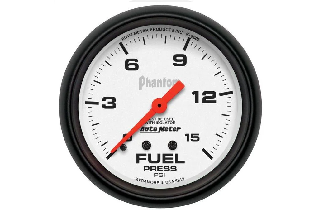 AutoMeter 2-5/8" Phantom Fuel Pressure With Isolator, 0-15 PSI, Mechanical (5813)