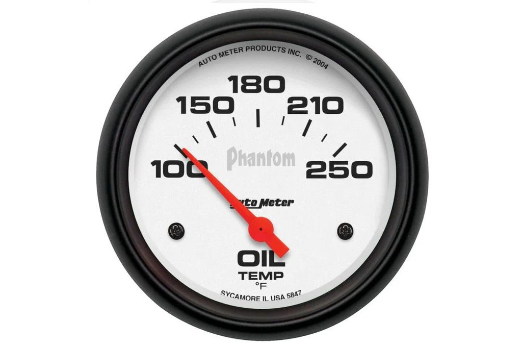 AutoMeter 2-5/8" Phantom Oil Temperature Gauge, 100-250°F, Air-Core (5847)