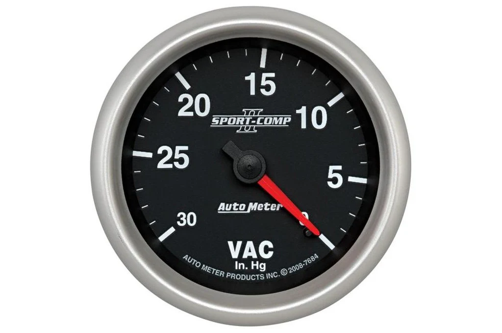 AutoMeter 2-5/8" Sport Comp II Vacuum Gauge, 0-30 IN HG (7684)