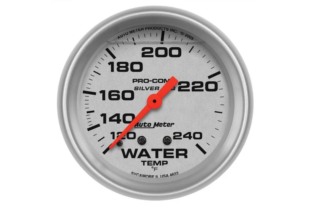AutoMeter 2-5/8" Ultra-Lite Water Temperature Gauge, 120-240°F, 6 FT, Mechanical (4632)