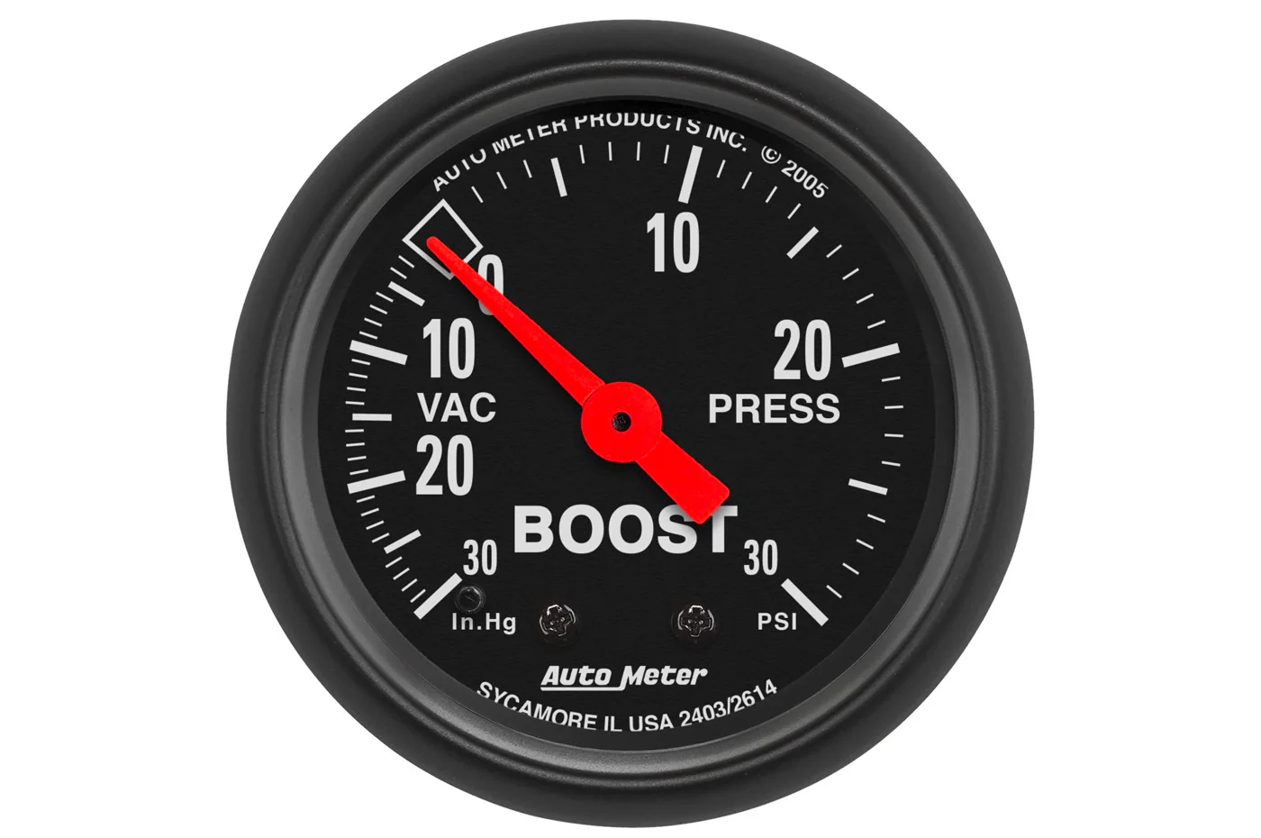 AutoMeter 52mm Z-Series Boost/Vacuum Gauge, -30 to 30 PSI, Mechanical (2614)