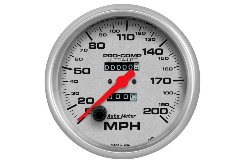 AutoMeter 5" Ultra Lite Speedometer Gauge, 0-200 MPH, Mechanical (4496)