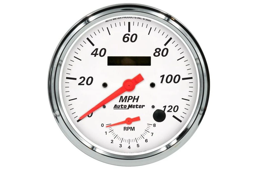 AutoMeter 5" Arctic White Tachometer/Speedometer Combo, 8K RPM/120 MPH (1370)