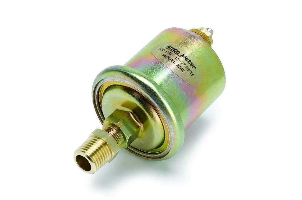 AutoMeter Oil Pressure Sensor, 0-100 PSI, 1/8" NPT Male, Short Sweep (990342)
