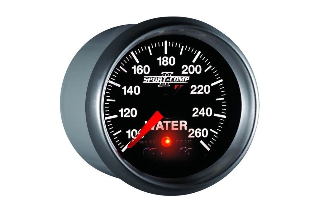 AutoMeter 52mm Sport Comp II Water Temperature Gauge, 100-260°F, Stepper Motor (3654) - Image 2
