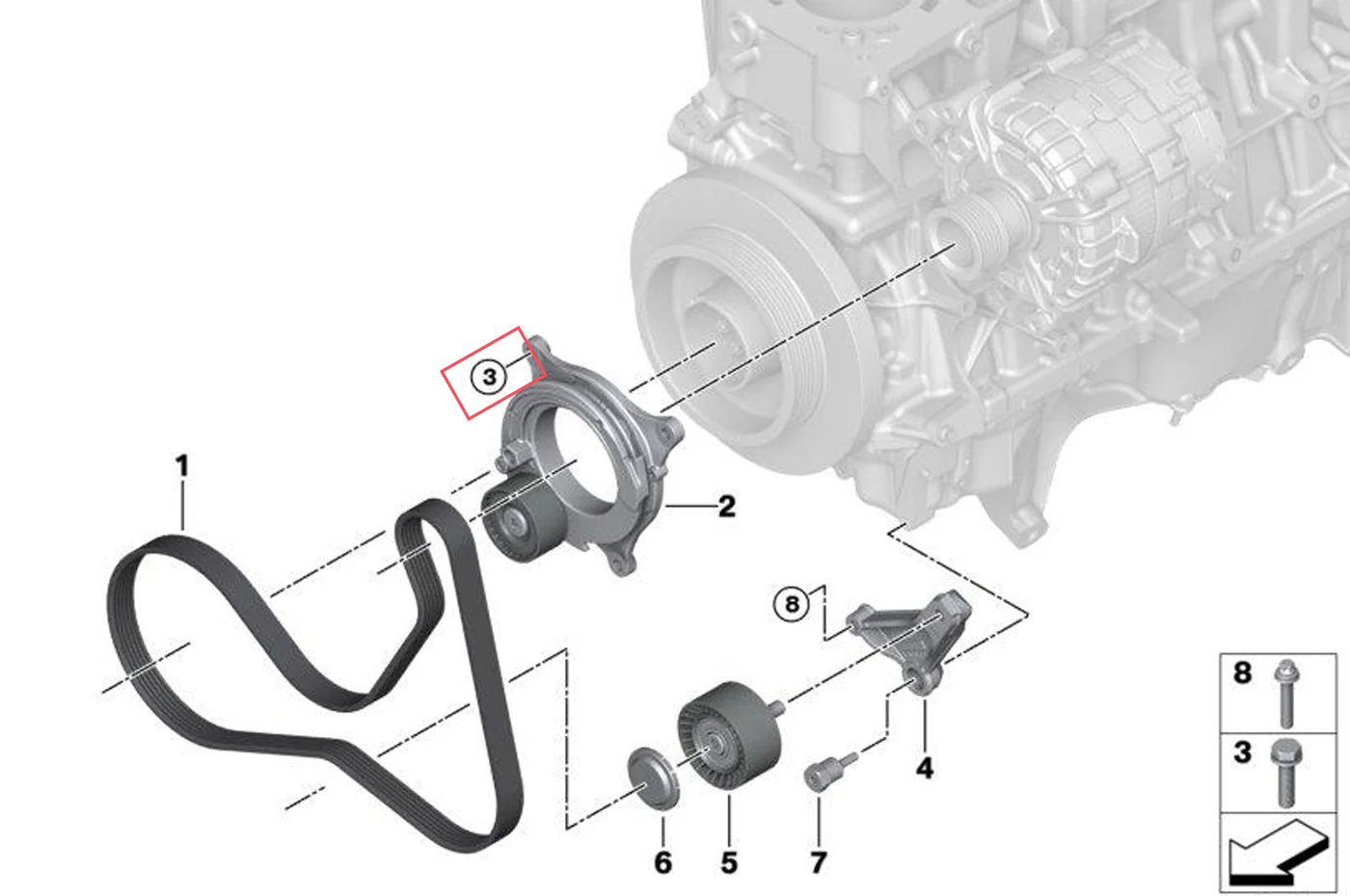 BMW OEM Belt Tensioner for G8X M2/M3/M4 (11288580360) - Image 2