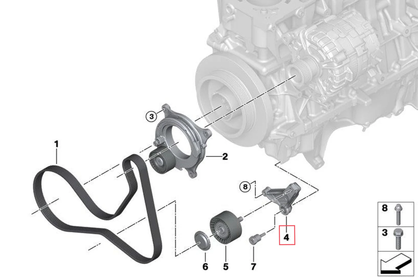 BMW OEM Deflection Pulley Bracket for G8X M2/M3/M4 (11288091448) - Image 2