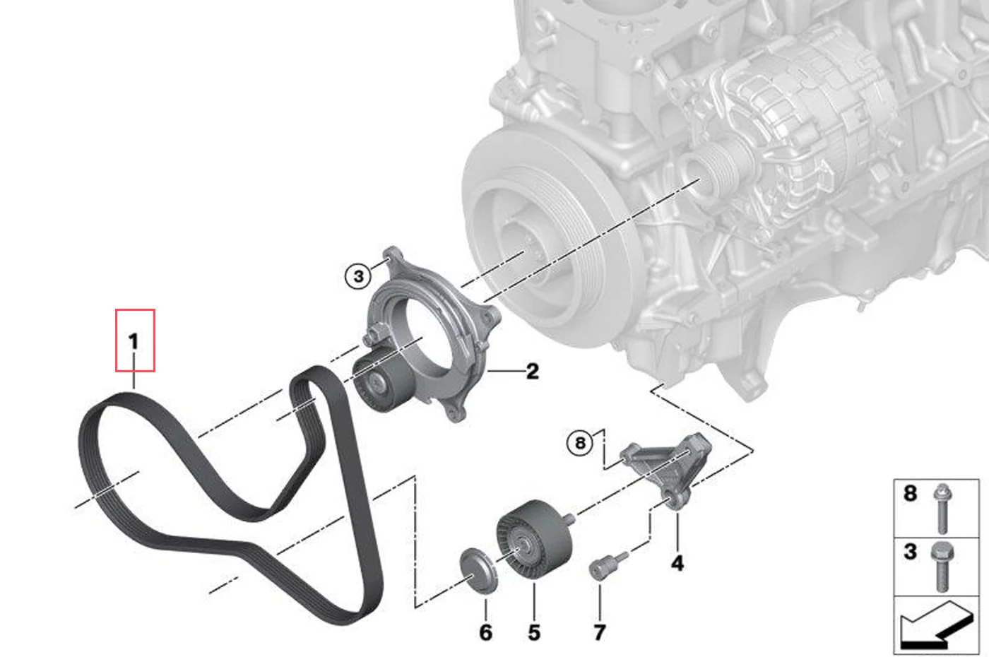 BMW OEM Serpentine Belt for G8X M2/M3/M4 (11288581628) - Image 2