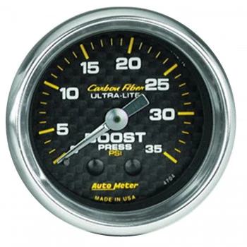 Boost: 0 to 35 PSI - Carbon Fiber Mechanical Gauge (2 1/16") - Image 2