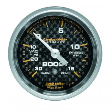 Boost/Vacuum: -30 to 15 PSI - Carbon Fiber Stepper Motor Gauge (2 1/16") - Image 2