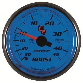Boost/Vacuum: -30 to 45 PSI - C2 Mechanical Gauge (2 1/16") - Image 3