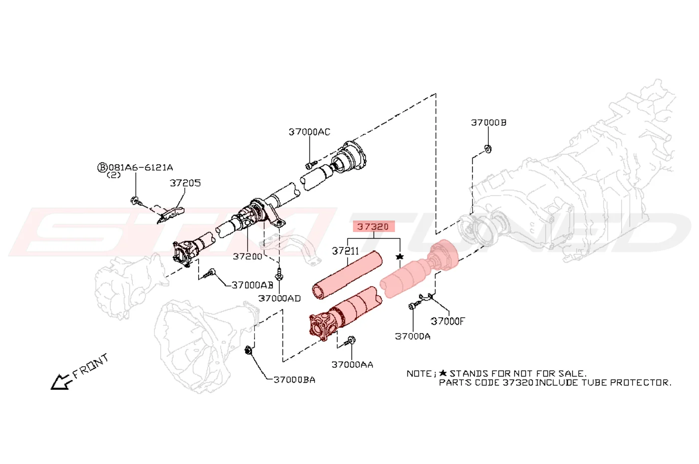 Nissan OEM Rear Driveshaft for R35 GTR (C7300-6AV0A) - Image 2