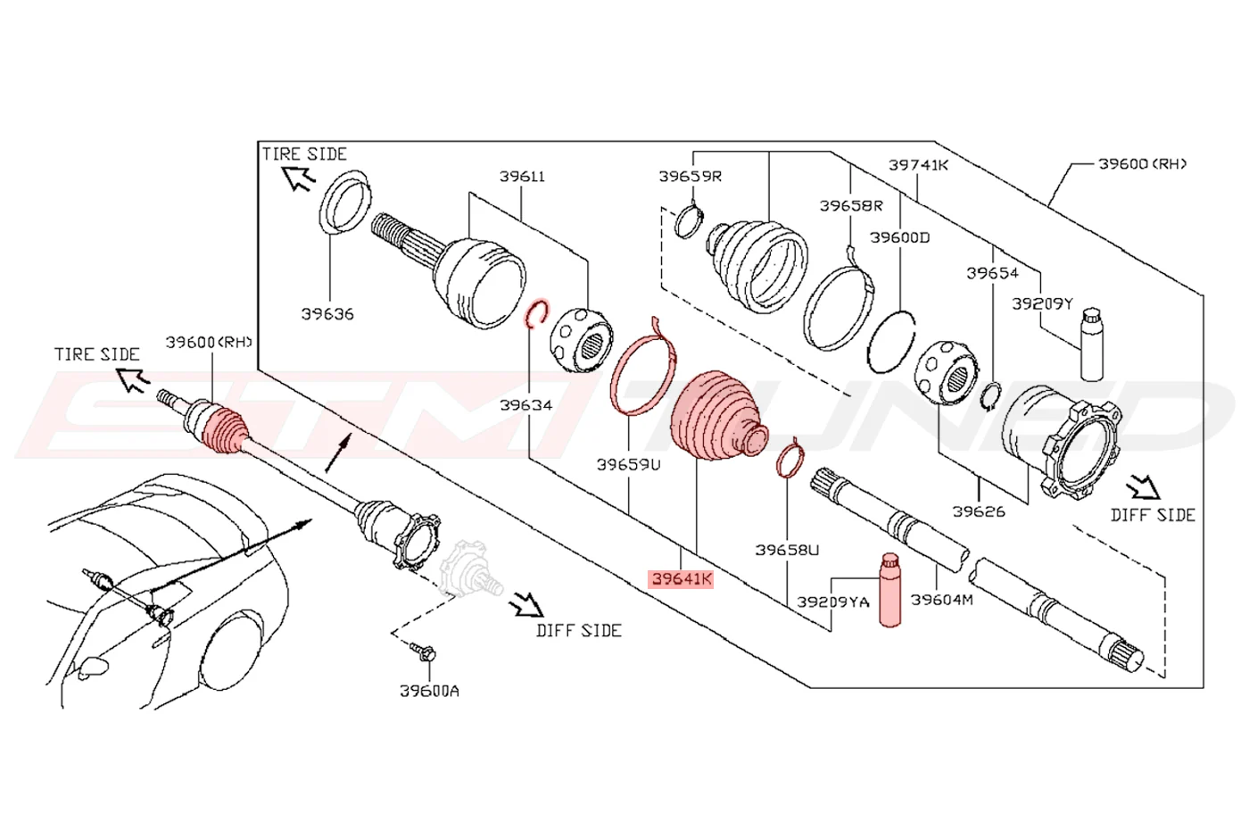 Nissan OEM Rear L/R Axle Outer Repair Kit for R35 GTR (C9BDA-EG026) - Image 3