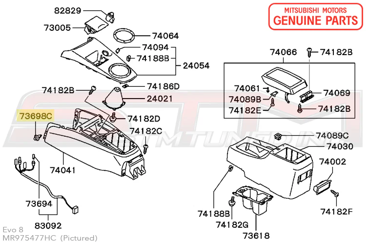 Mitsubishi Center Console Push Clip - Evo 7/8/9 - Image 3