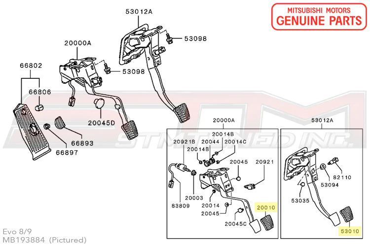 Mitsubishi OEM Clutch/Brake Pedal Pad for (Rubber) (MB193884) - Image 3