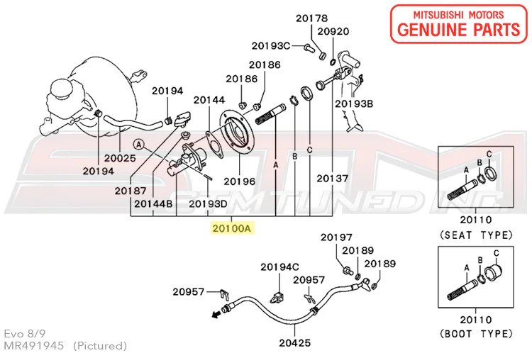 Mitsubishi OEM Clutch Master Cylinder for Evo 8/9 (MR491945) - Image 4