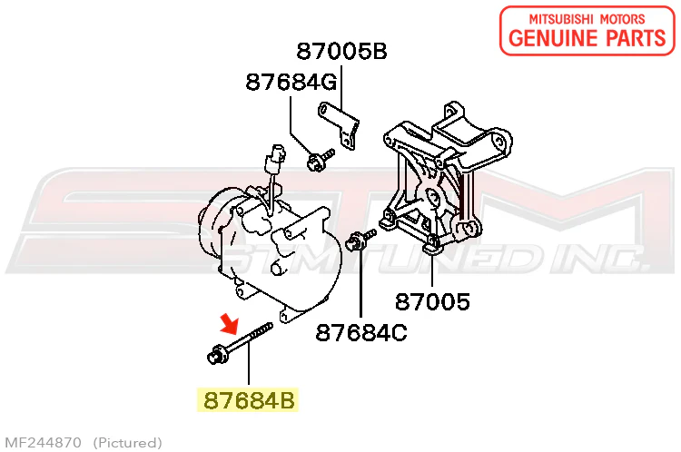 Mitsubishi Compressor Bolt - 2001-2003 Evo 7/8 - Image 3