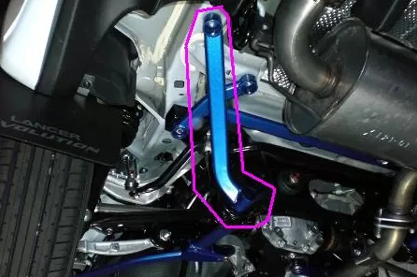 Cusco Power Brace Rear Member Side for Mitsubishi Evo X (566 492 RS) - Image 2