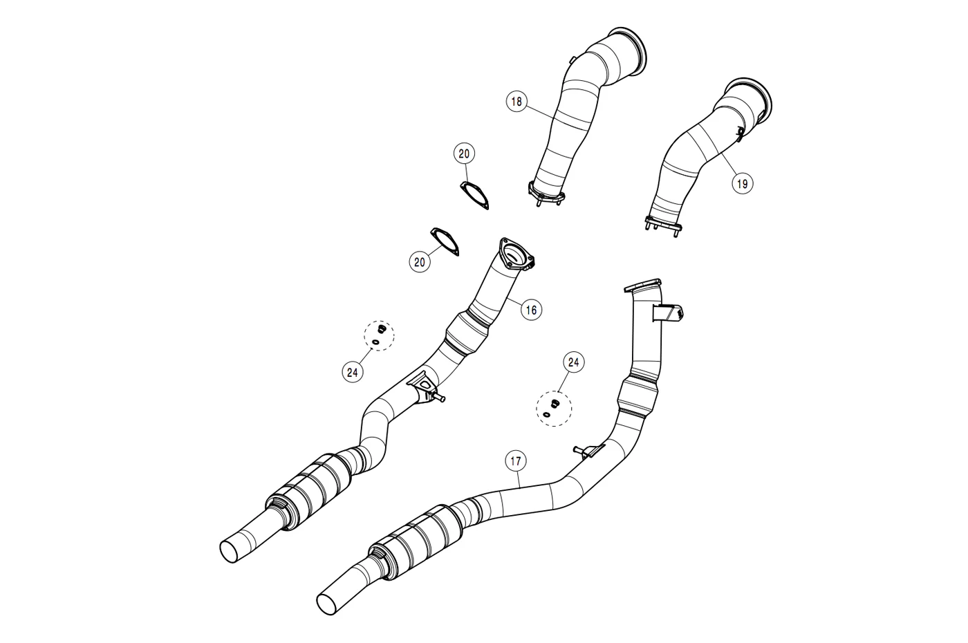 Akrapovic Stainless Downpipes for 2020 Audi RSQ8 (DP/L-AU/SS/2) - Image 2