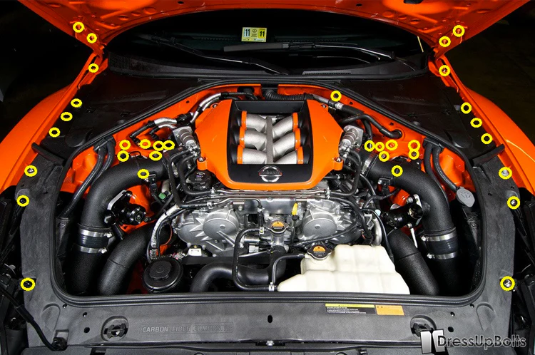 Dress Up Bolts Titanium Engine Bay Kit for R35 GTR (NIS-035) - Image 7