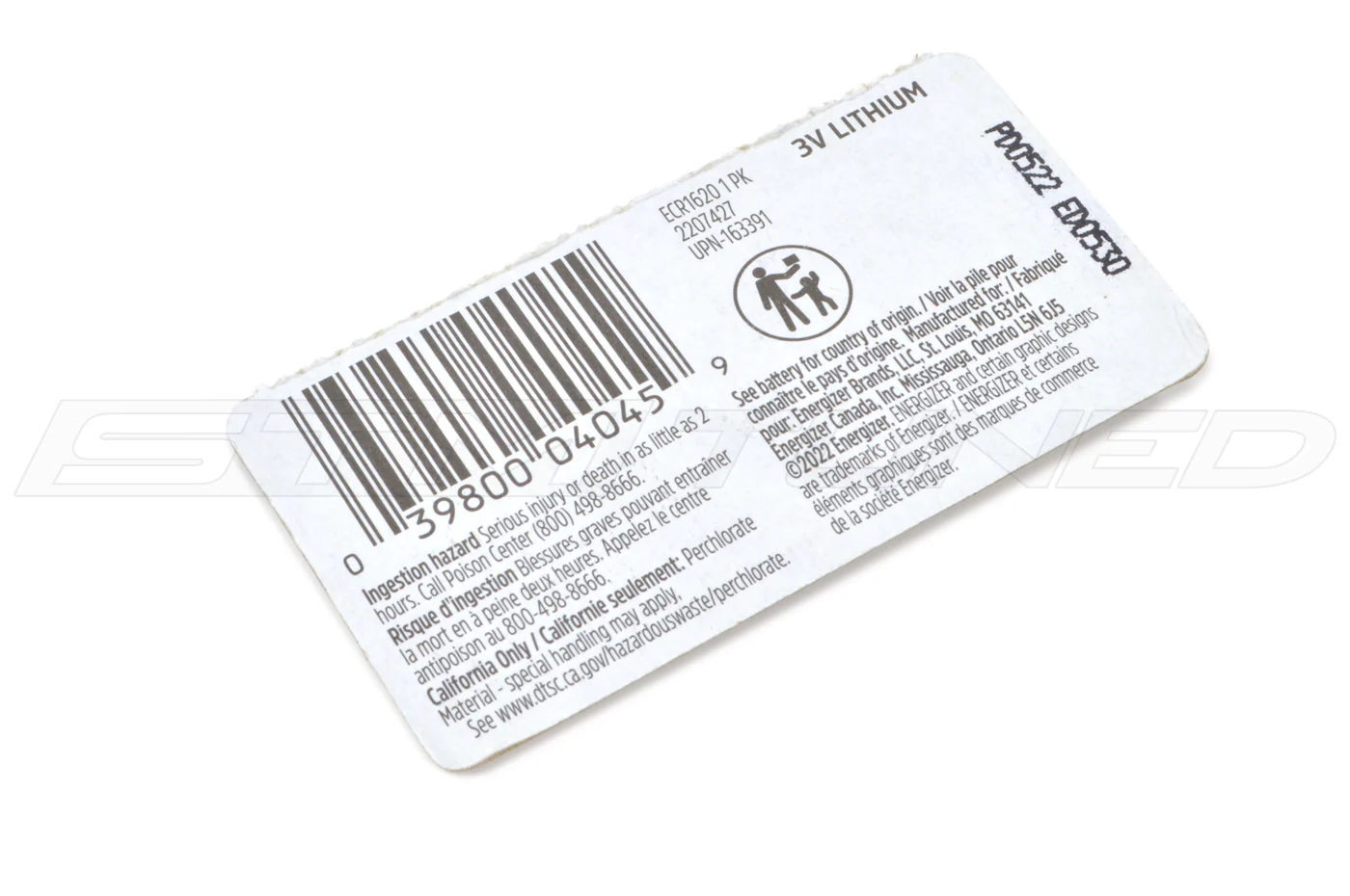 Energizer 1620 3V Key FOB Battery (ECR1620) - Image 2