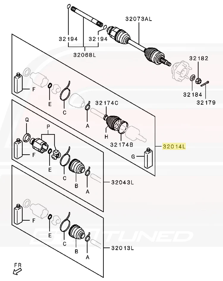 Mitsubishi OEM Axle Boot Repair Kit Outer LH/RH for Evo X - Image 3