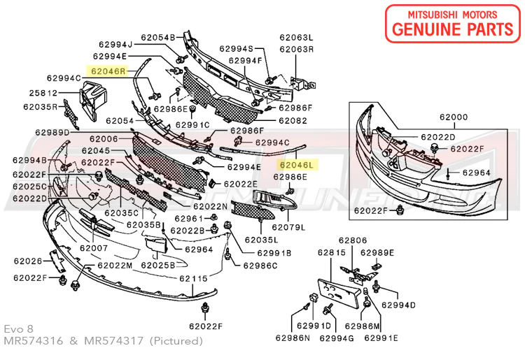 Mitsubishi Front Bumper Mounting Bracket - Evo 7/8/9 - Image 6