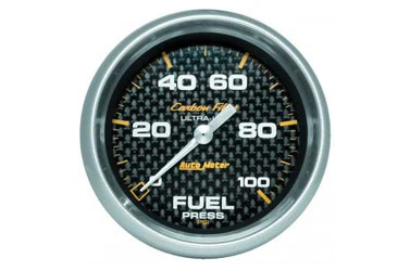 Fuel Pressure: 0-100 PSI - Carbon Fiber Stepper Motor Gauge (2 5/8")