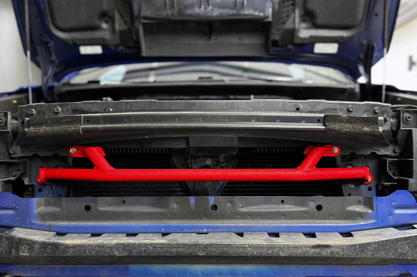 Rexpeed Red Front Brace for Big FMIC 15-21 WRX/STi (G65A) - Image 3