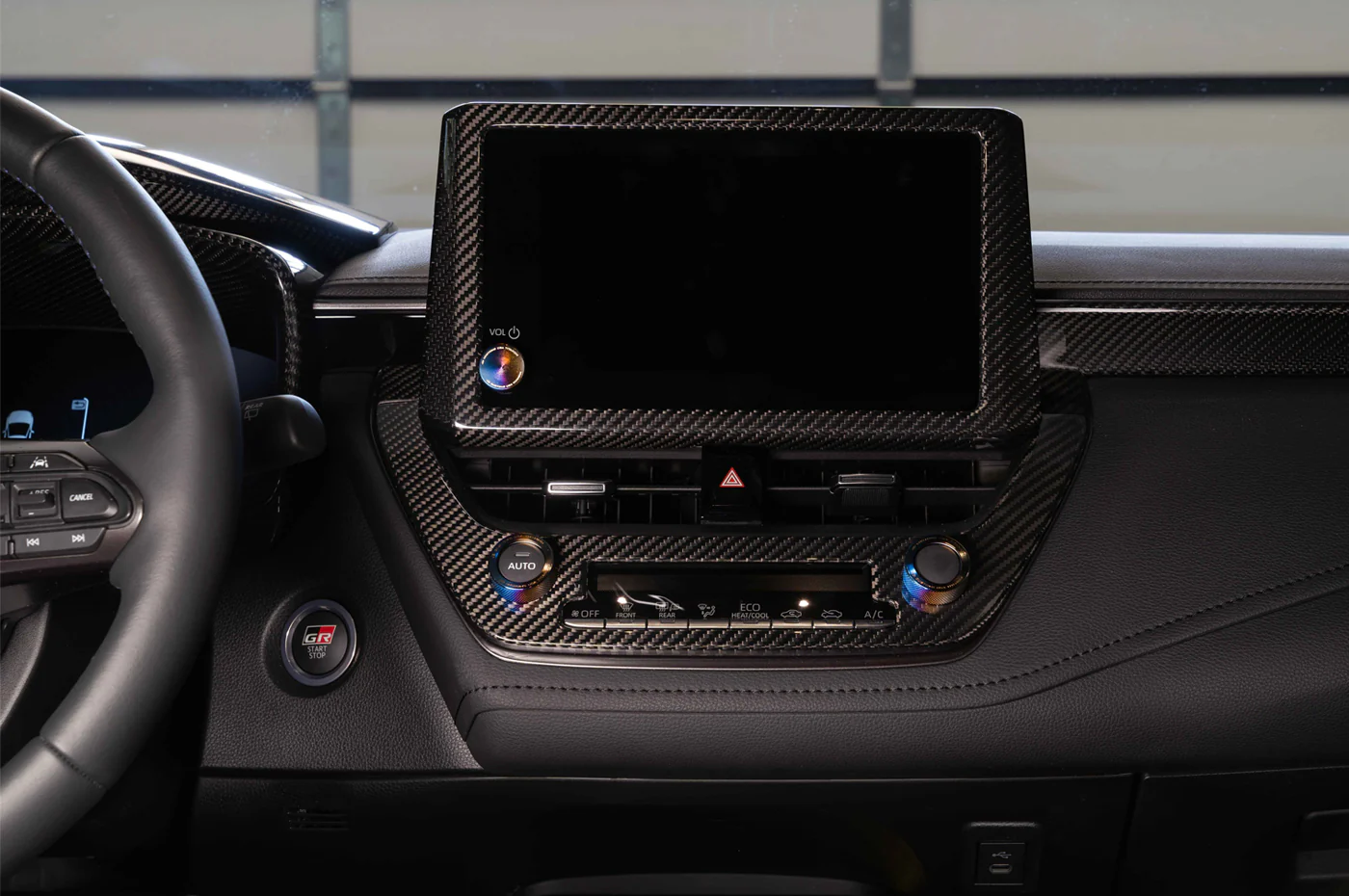 Rexpeed Carbon Fiber Center Monitor Frame Cover for GR Corolla (GC19) - Image 2