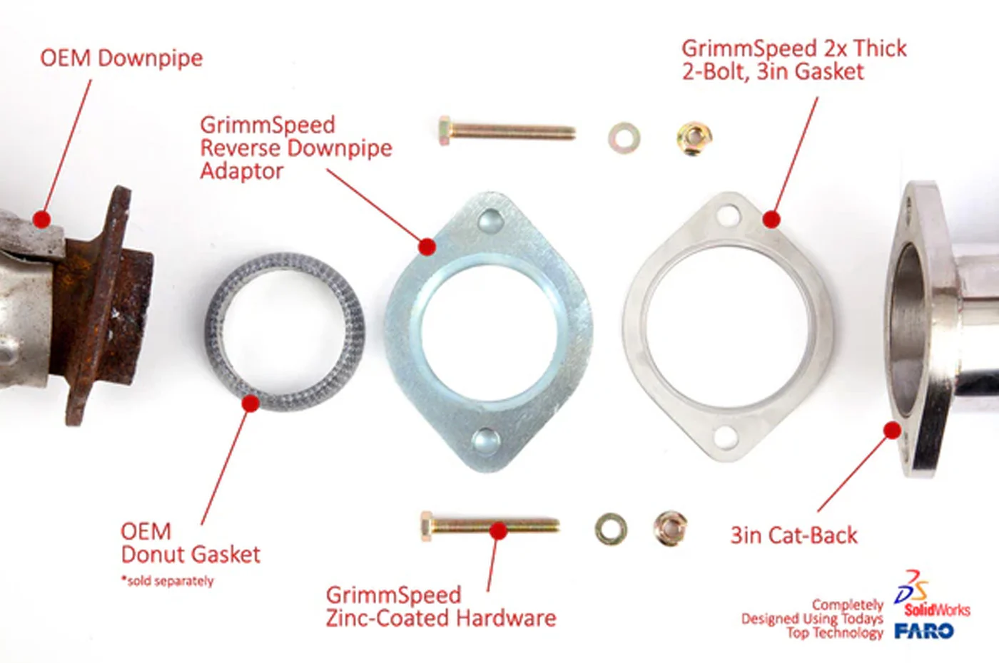 GrimmSpeed Subaru Downpipe to Aftermarket 3" Catback Adapter (GRM077046) - Image 7