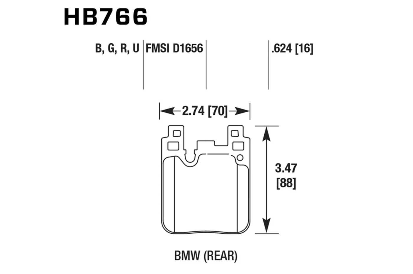 Hawk DTC-70 Brake Pads for F8X M2 M3 M4 (Blue Calipers) - Image 3